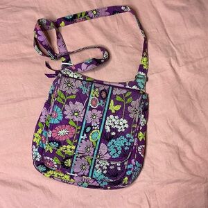 Vera Bradley Purple and Green Floral Crossbody Bag